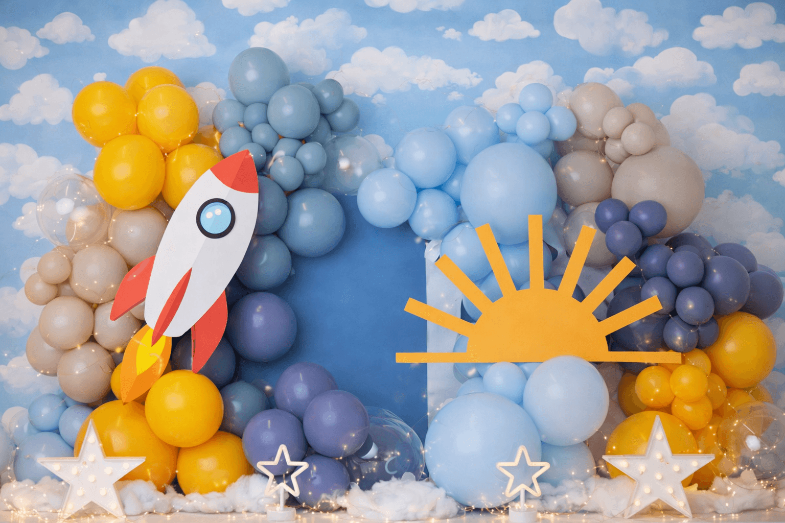 Fundal aniversar baieti 240x160h din Pvc, NOU